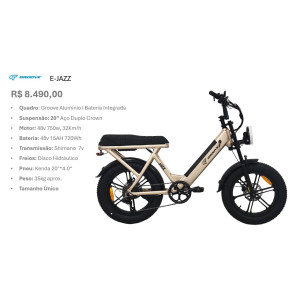 bicicleta elétrica groove e-jazz